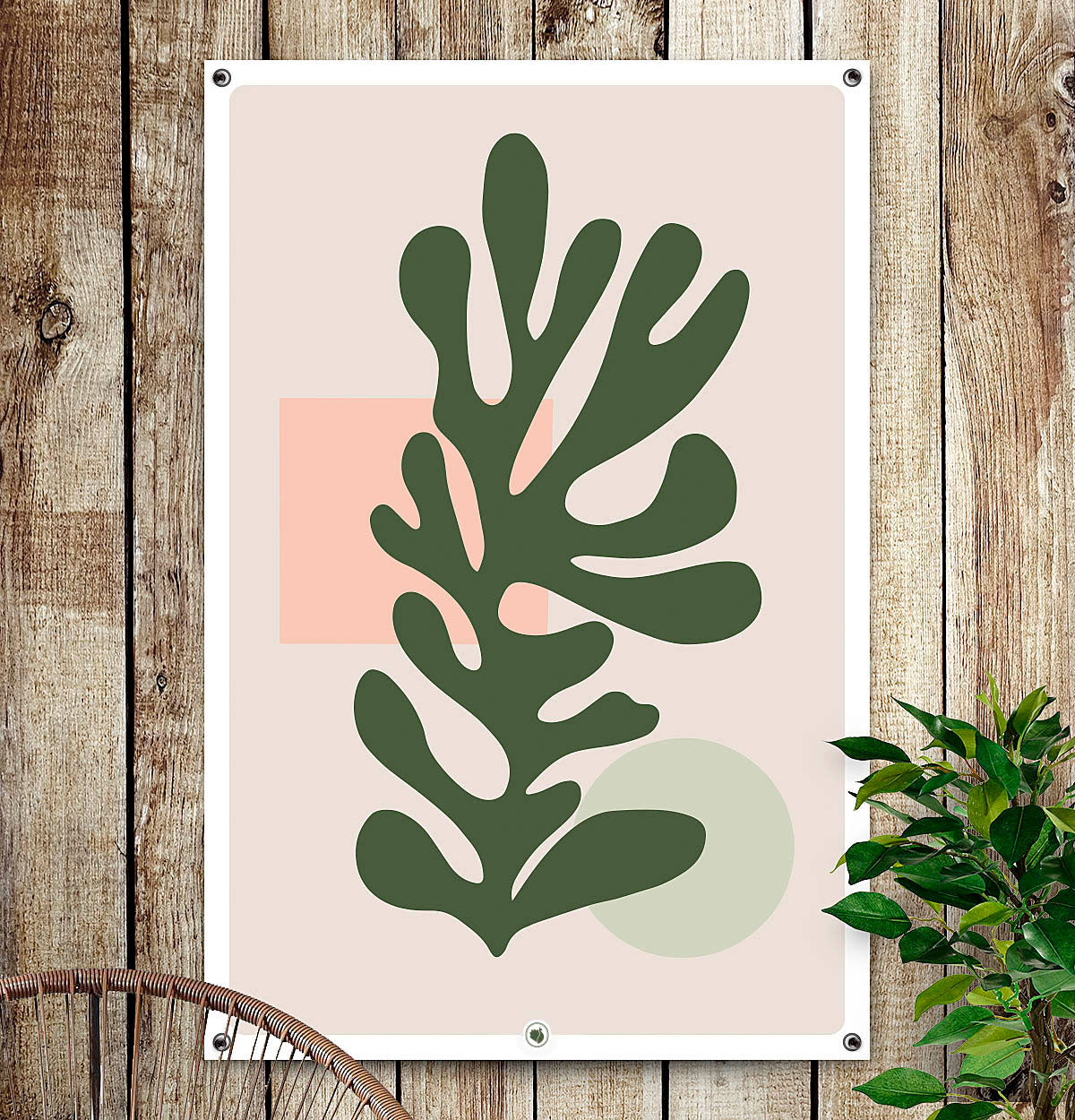 HIP ORGNL Fine Green Coral Garden Side