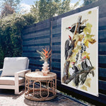 Vierkante poster met schildering van Woodpeckers on Tree Garden
