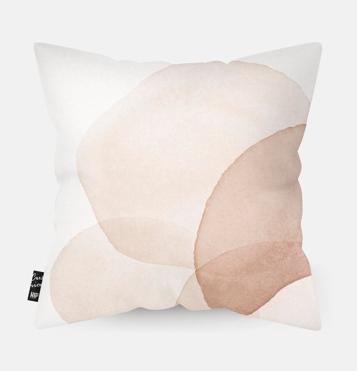 Achtezijde van kussen met pastel kleuren in aquarel
