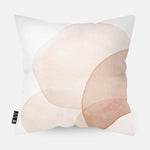 Achtezijde van kussen met pastel kleuren in aquarel