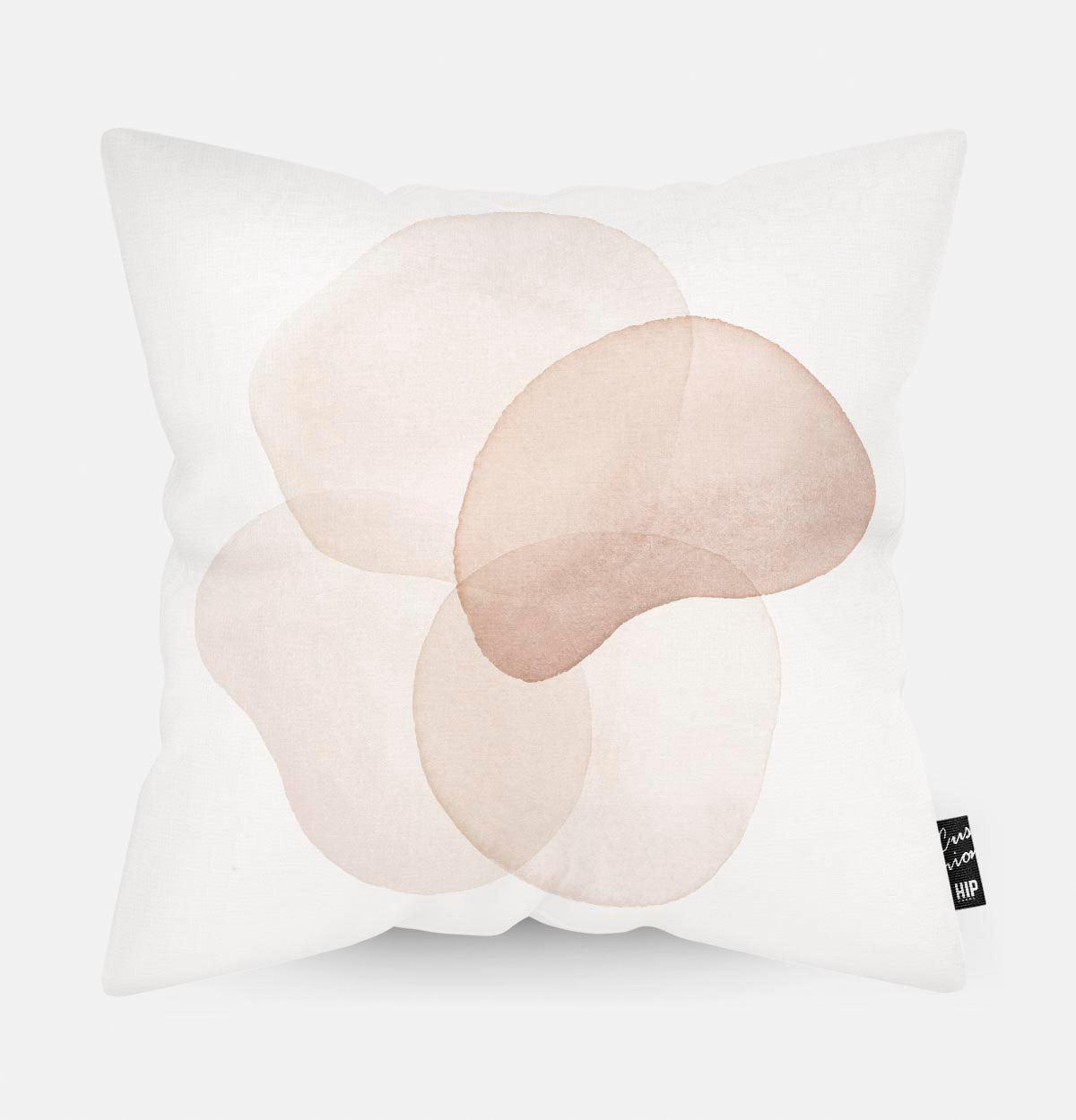 Voorzijde van sierkussen met pastel kleuren in aquarel