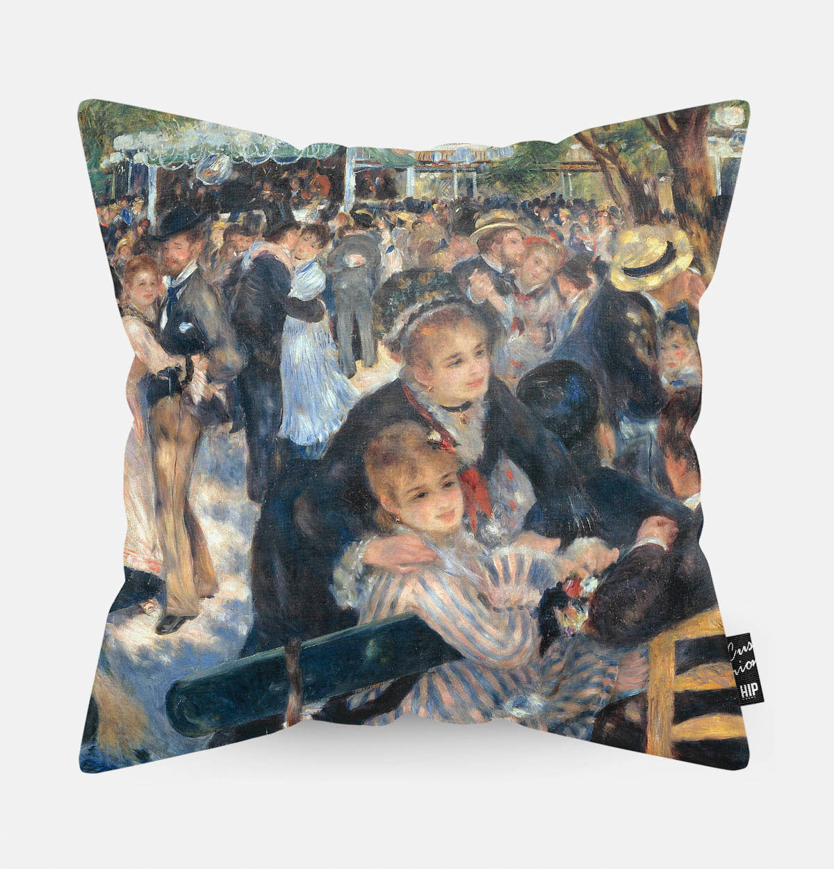 Kussen met schildering van Bal Du Moulin de La Galette erop afgebeeld.