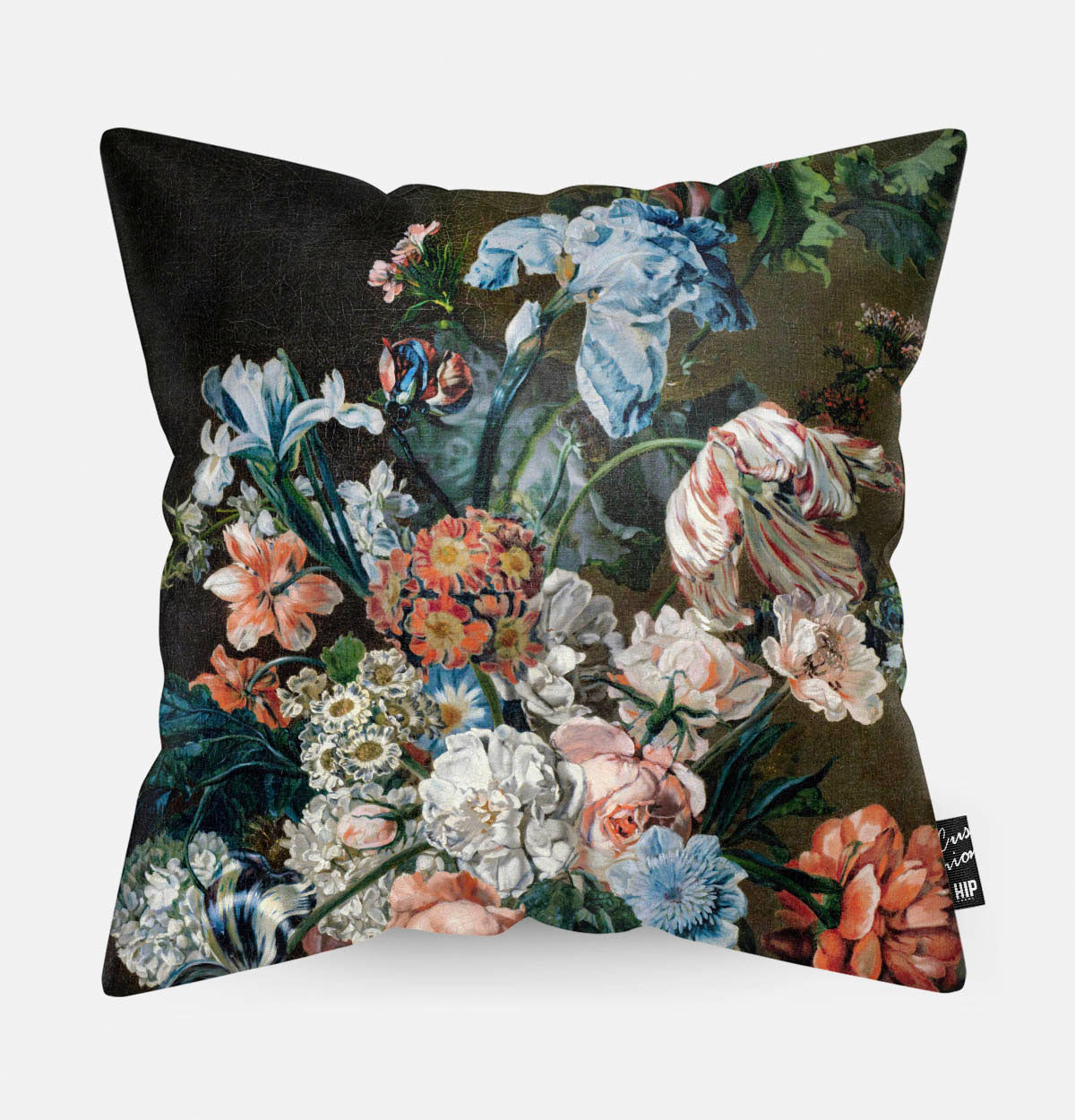 Kussen met bloemen van der mijn.