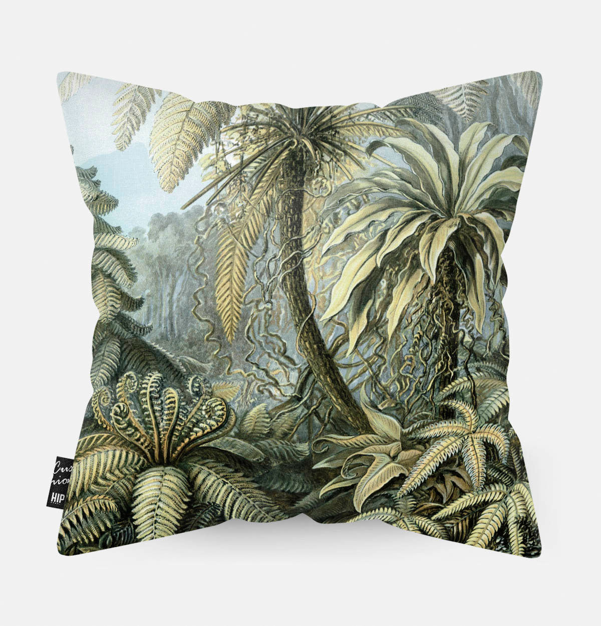 Kussen met botanische palmbomen.
