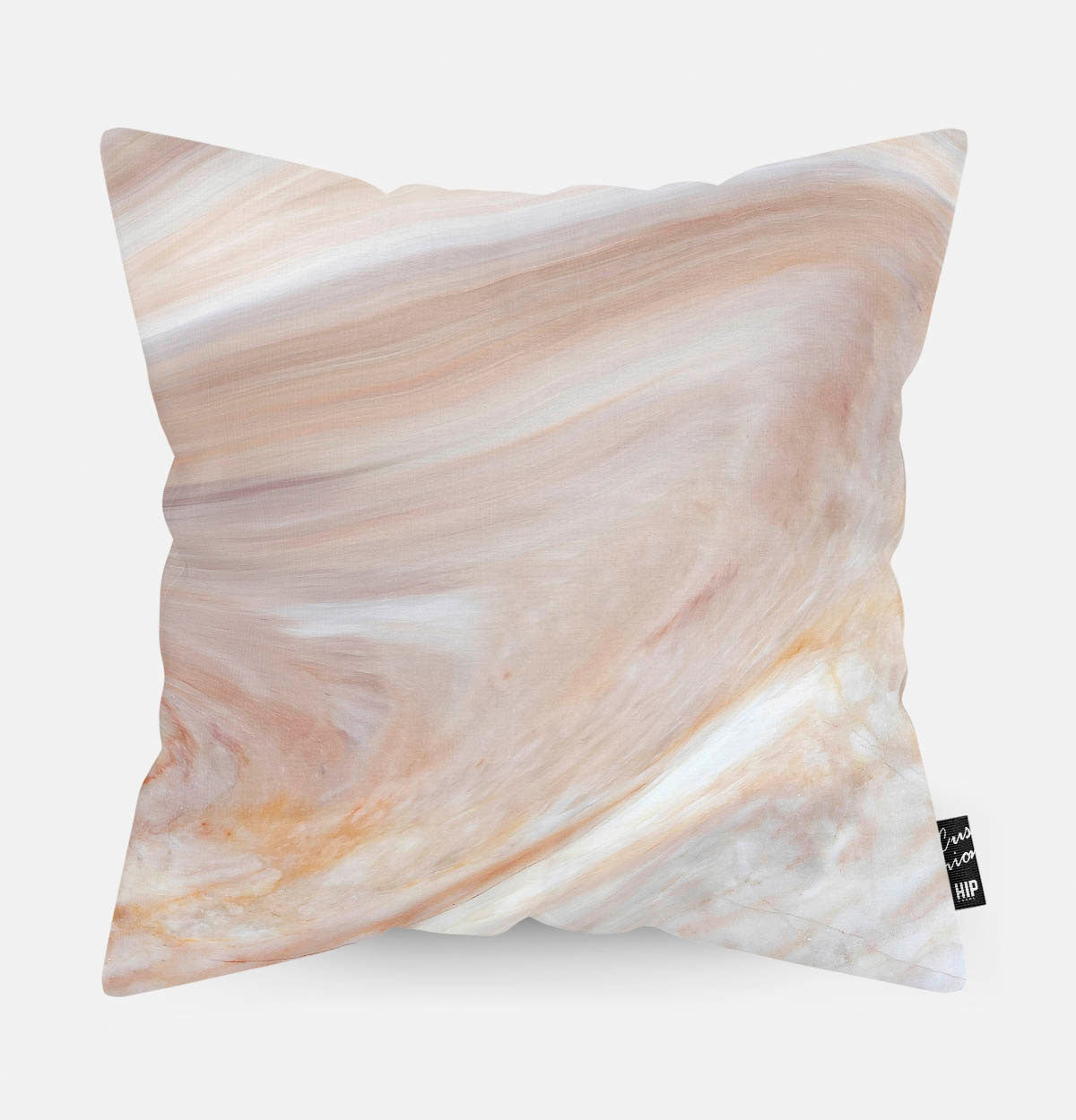 Kussen met marble koraal erop afgebeeld.