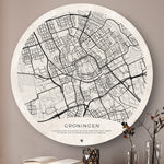 Wandcirkel met de stad Groningen