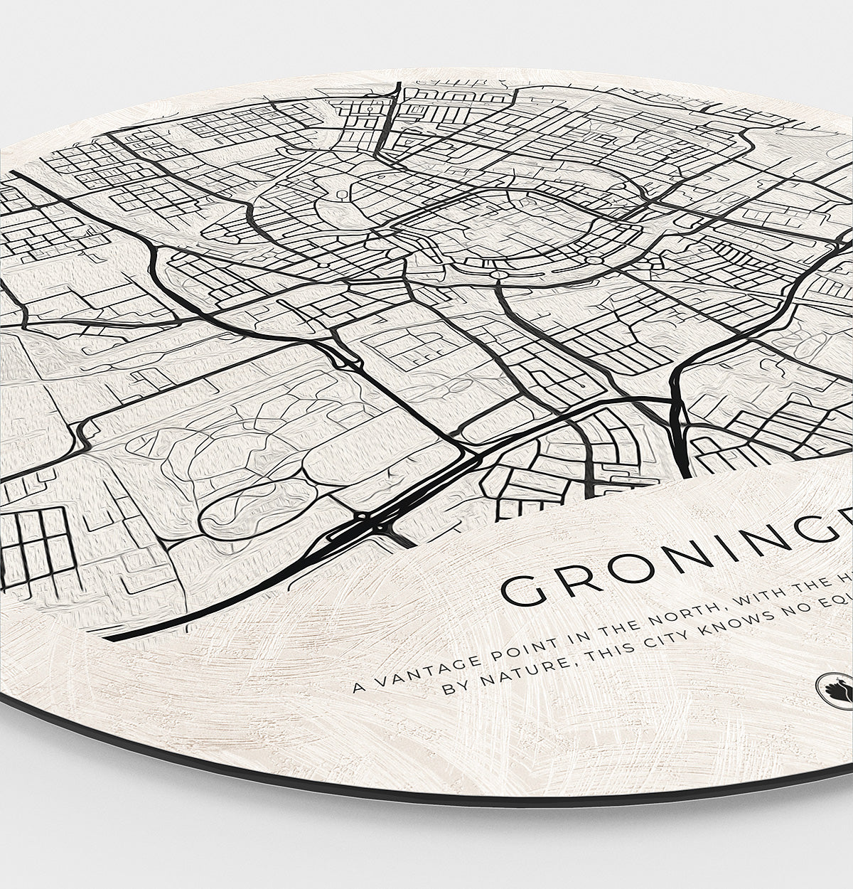 Wandcirkel met de stad Groningen zijkant
