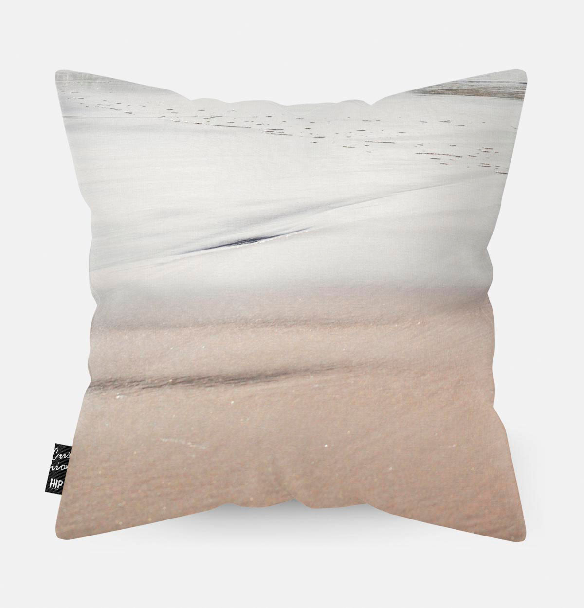 Kussen met strand en zee erop achterzijde