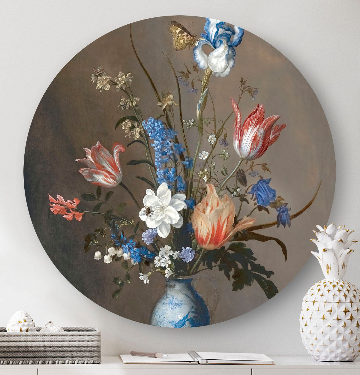 Wandcirkel HIPORGNL_Masters-Bloemen-in-een-Wan-Li-vaas-en-schelpen-Front