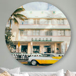 Wanddecoratie van Miami met auto en architecture.