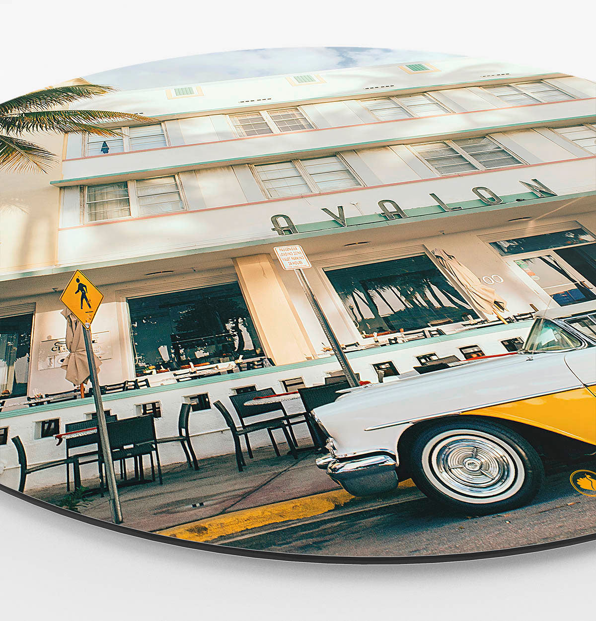 Wanddecoratie van Miami met auto en architecture.