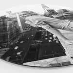 Zijkant van een wanddecoratie Marilyn Monroe in New York kijkend over een reling