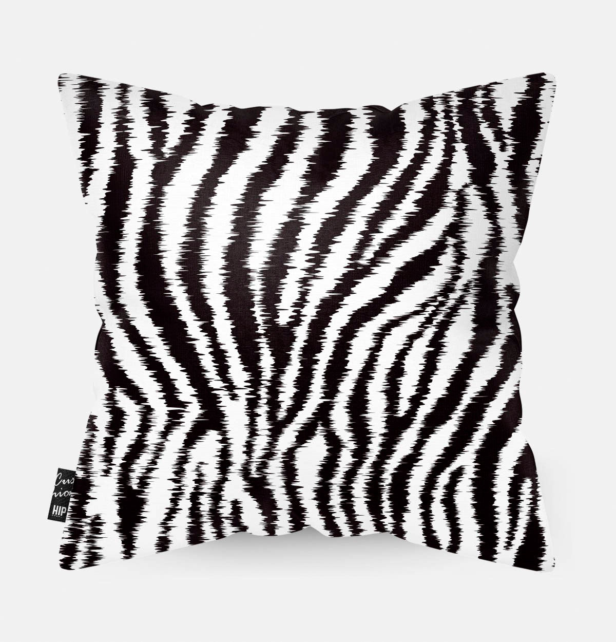 Kussen met zwart wit tigerprint.