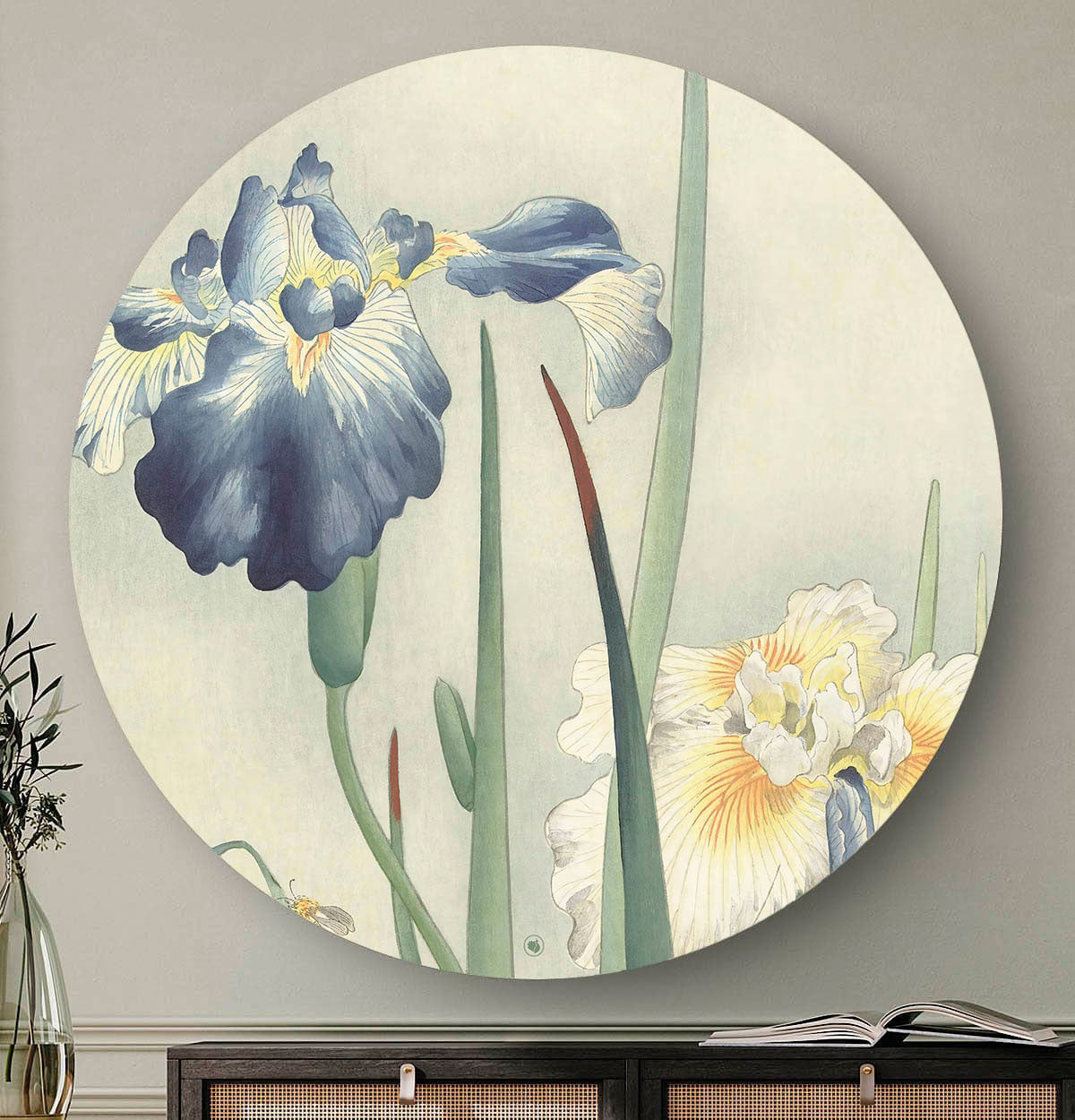 Wandcirkel met Irissen erop Front