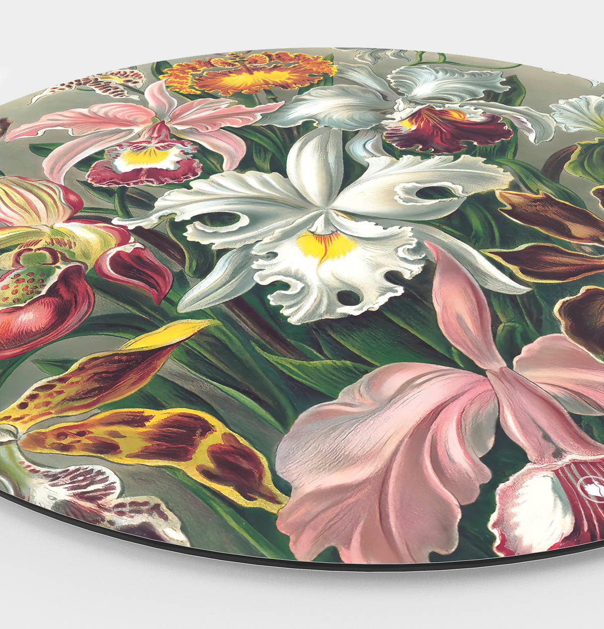 Wandcirkel met Orchidee erop Side