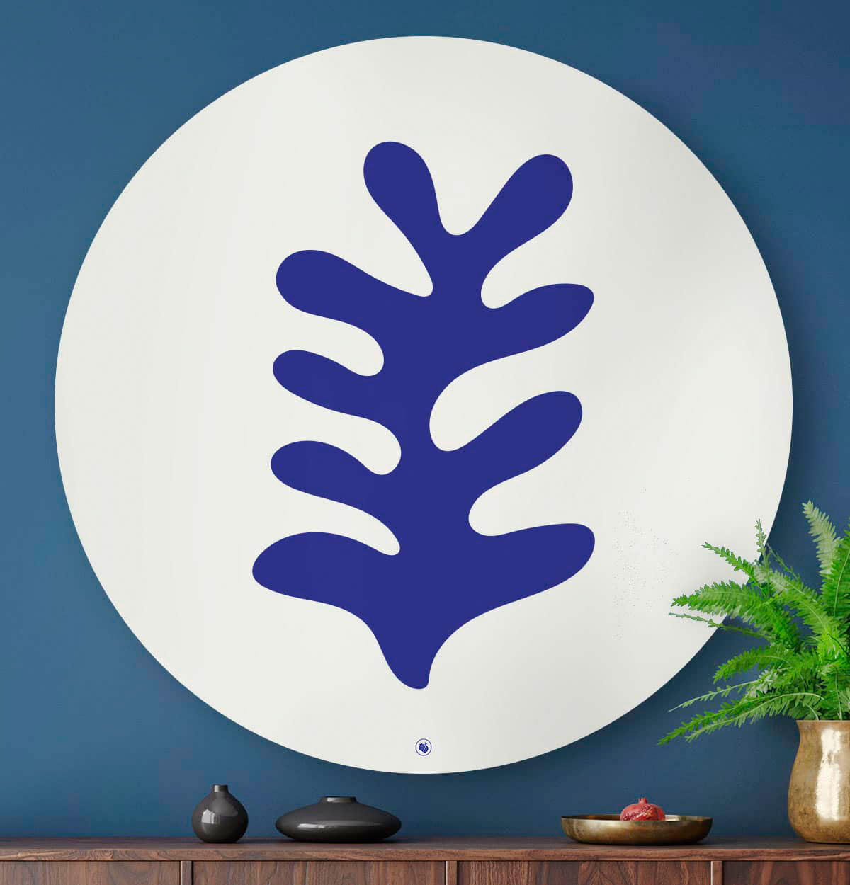 HIP ORGNL Fine art Abstract-Blue Coral Wandcirkel