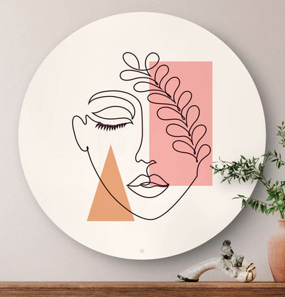 HIP ORGNL Fine Art Line Face Leaves Wandcirkel