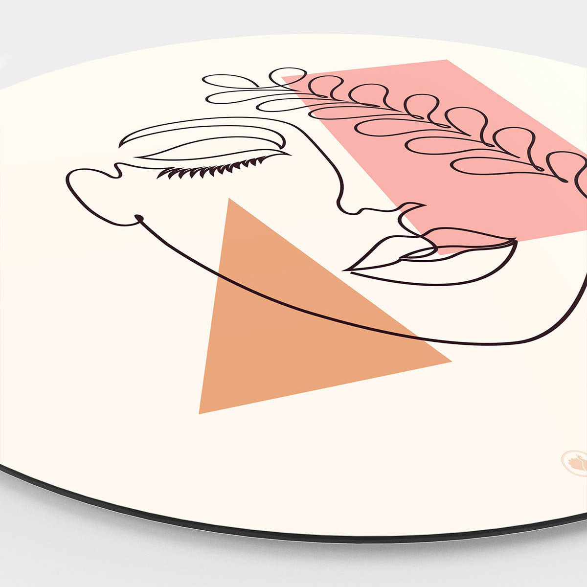 HIP ORGNL Fine Art Line Face Leaves Wandcirkel Side
