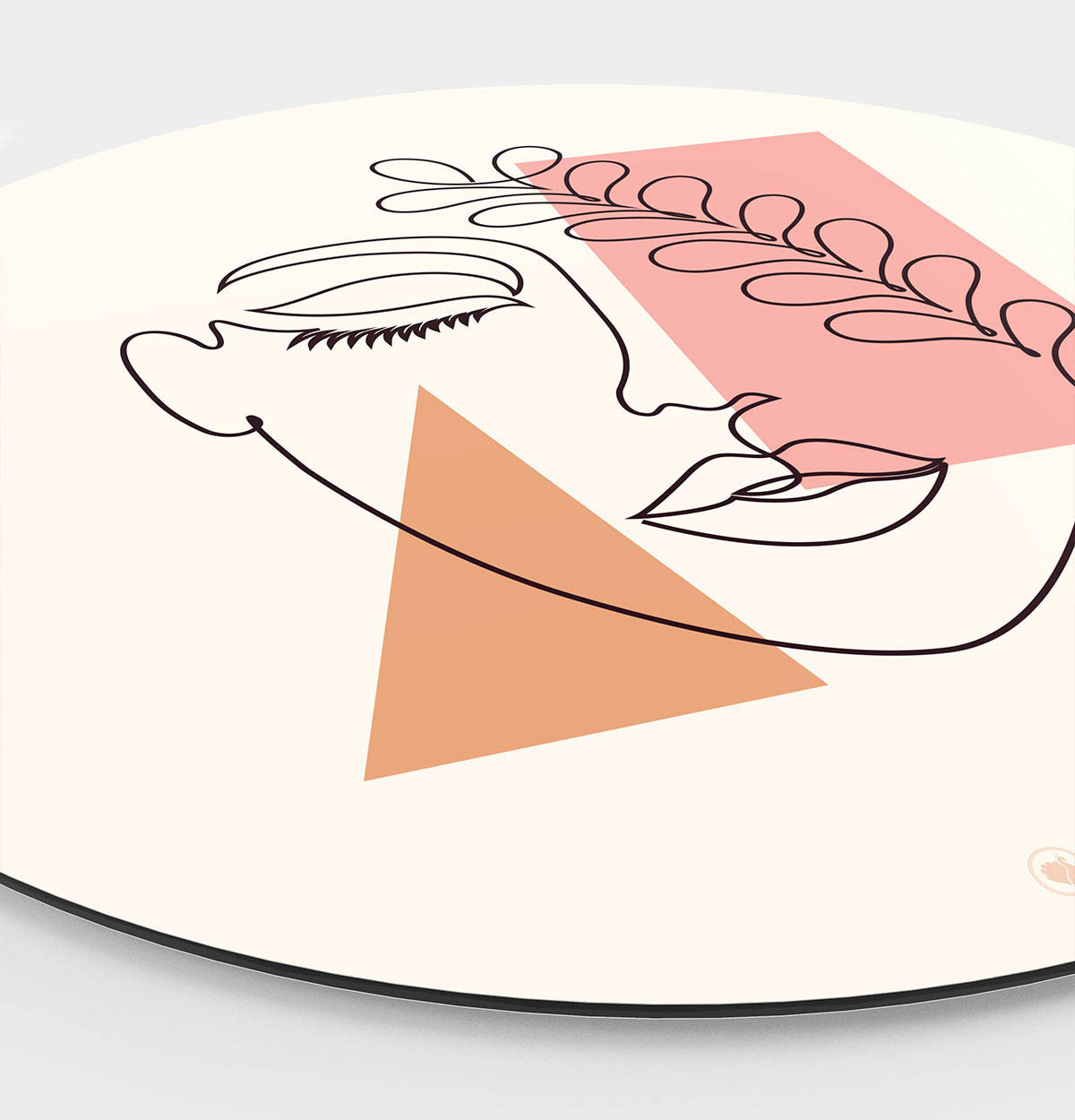 HIP ORGNL Fine Art Line Face Leaves Wandcirkel Side