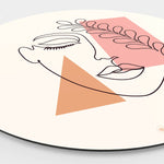 HIP ORGNL Fine Art Line Face Leaves Wandcirkel Side