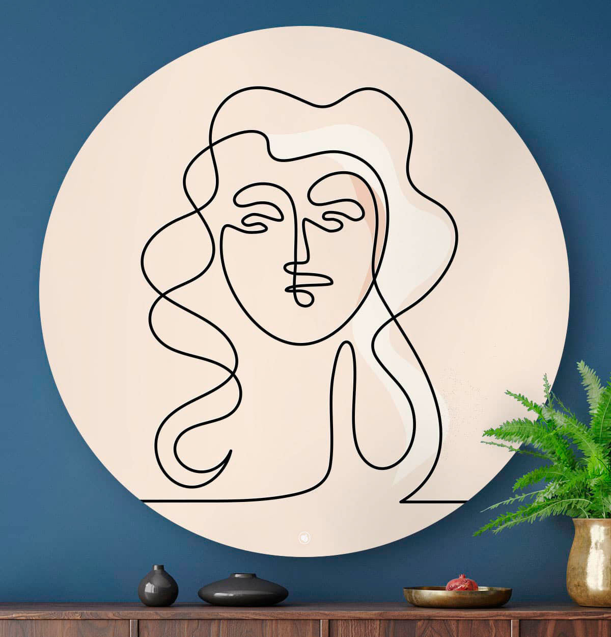 HIP ORGNL Fine-art One Line Woman Wandcirkel Front