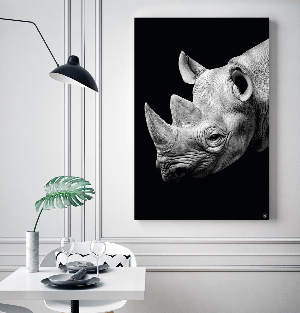 Wanddecoratie Schilderij Neushoorn