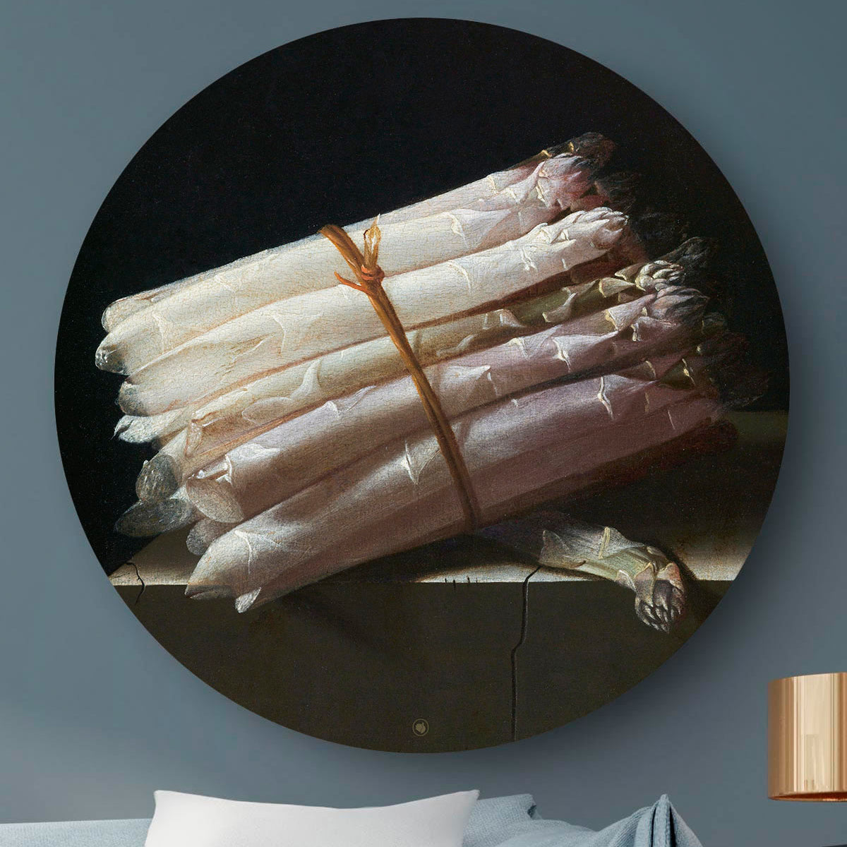 Wandcirkel van schilderij asperges.