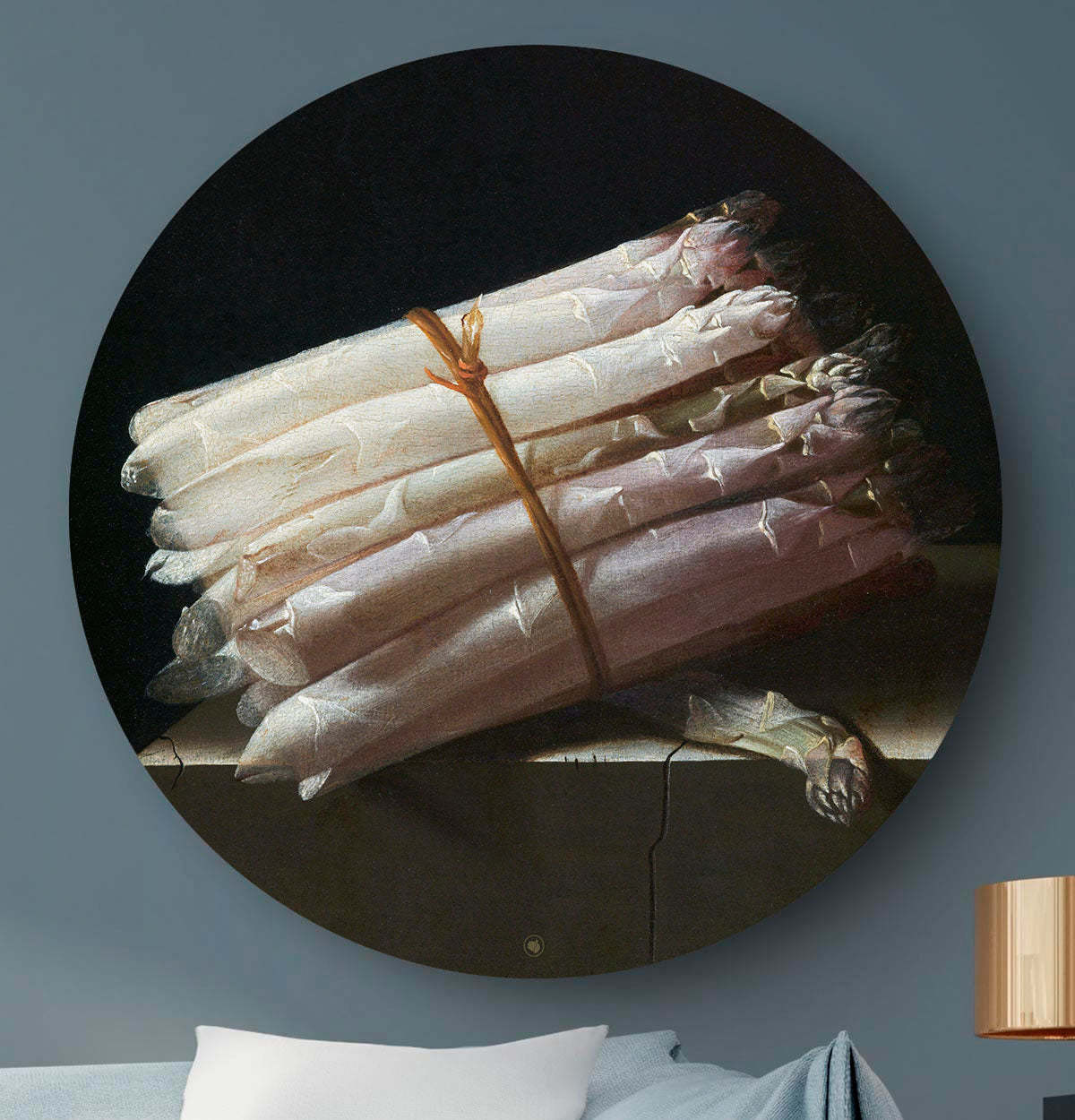 Wandcirkel van schilderij asperges.