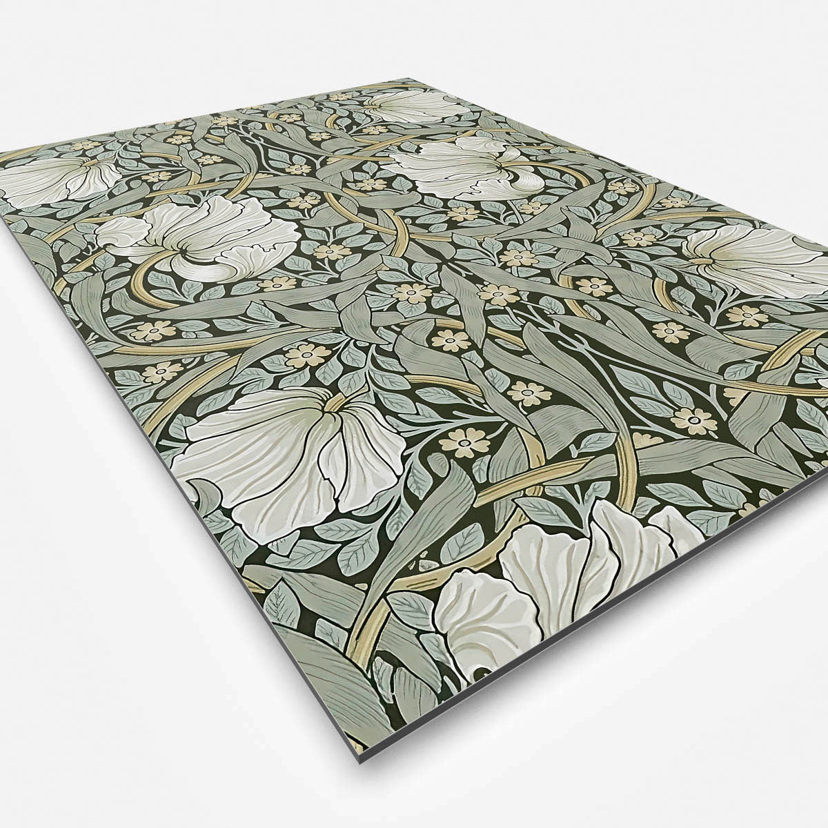 Wanddecoratie met een groen patroon van Morris.