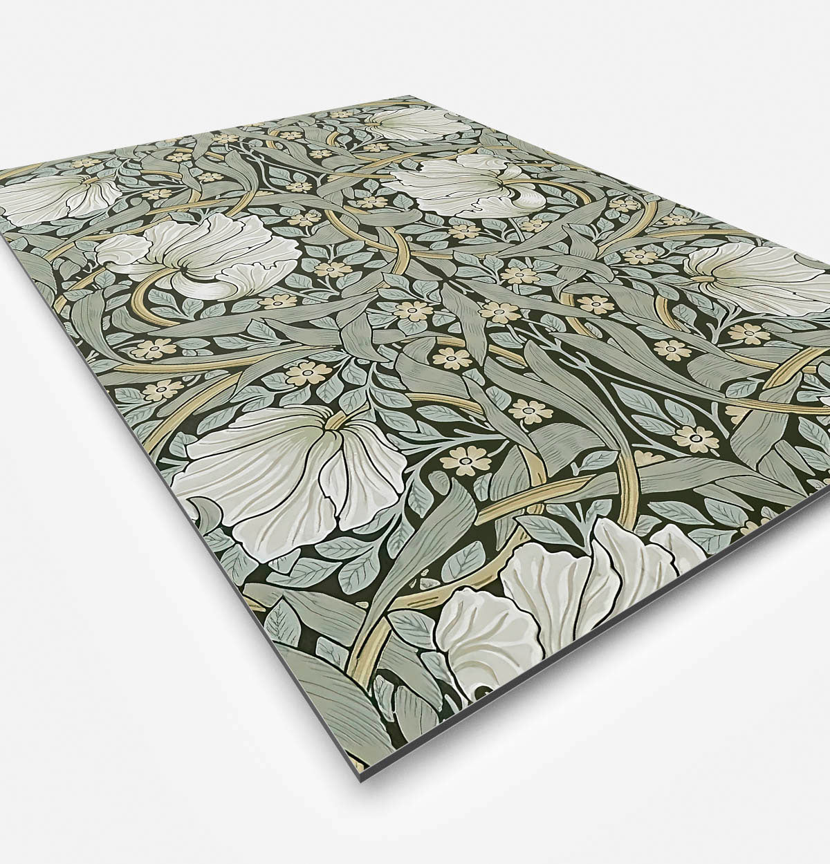 Wanddecoratie met een groen patroon van Morris.