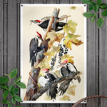 Vierkante poster met schildering van Woodpeckers on Tree Garden