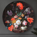 Wandcirkel HIPORGNL-stilleven-met-bloemen-en-een-horloge-wanddecoratie