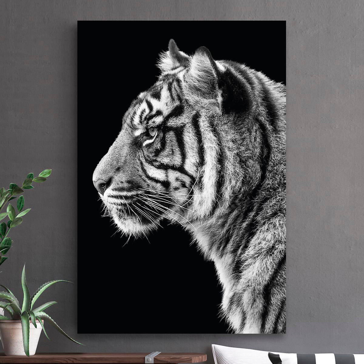 Vierkante wanddecoratie HIPORGNL_Animals_Tiger_Front