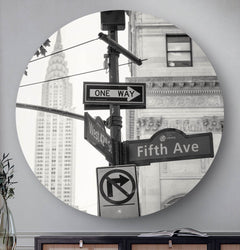 Wanddecoratie met verkeersbord van fifth avenue in New York, ook wel de Big Apple.