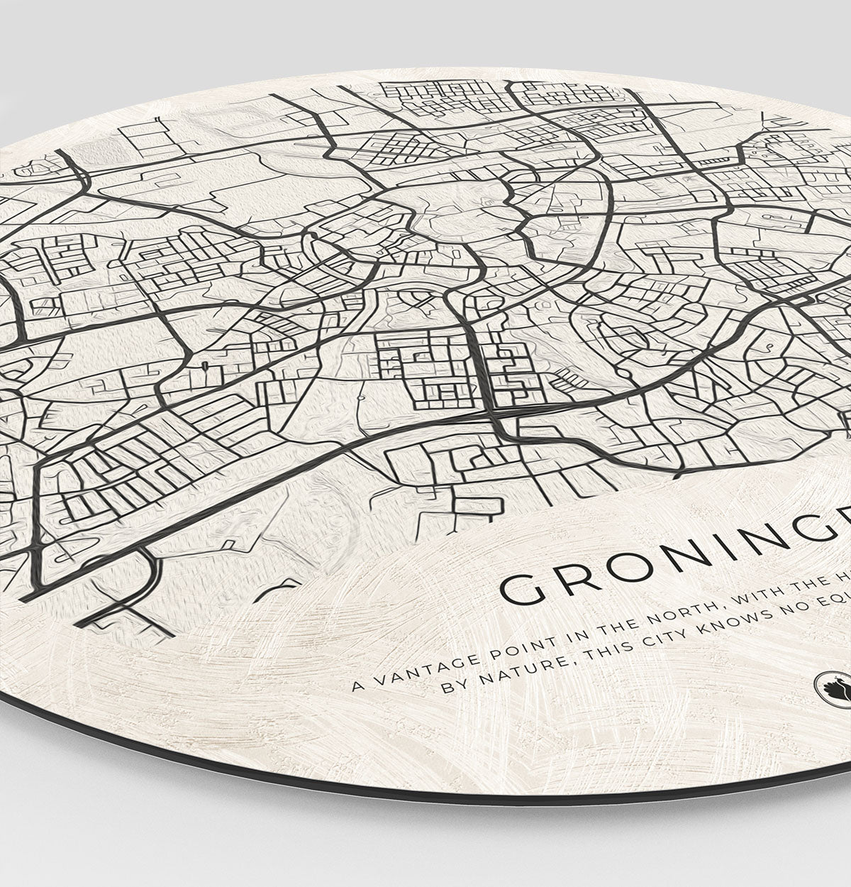 Wandcirkel met de stad Groningen zijkant