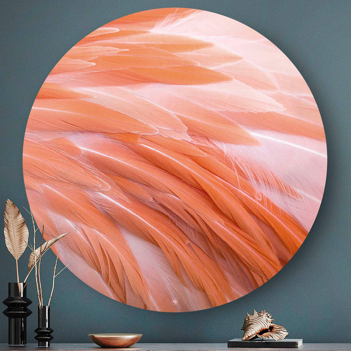 HIP ORGNL Flamingo Feathers Wandcirkel