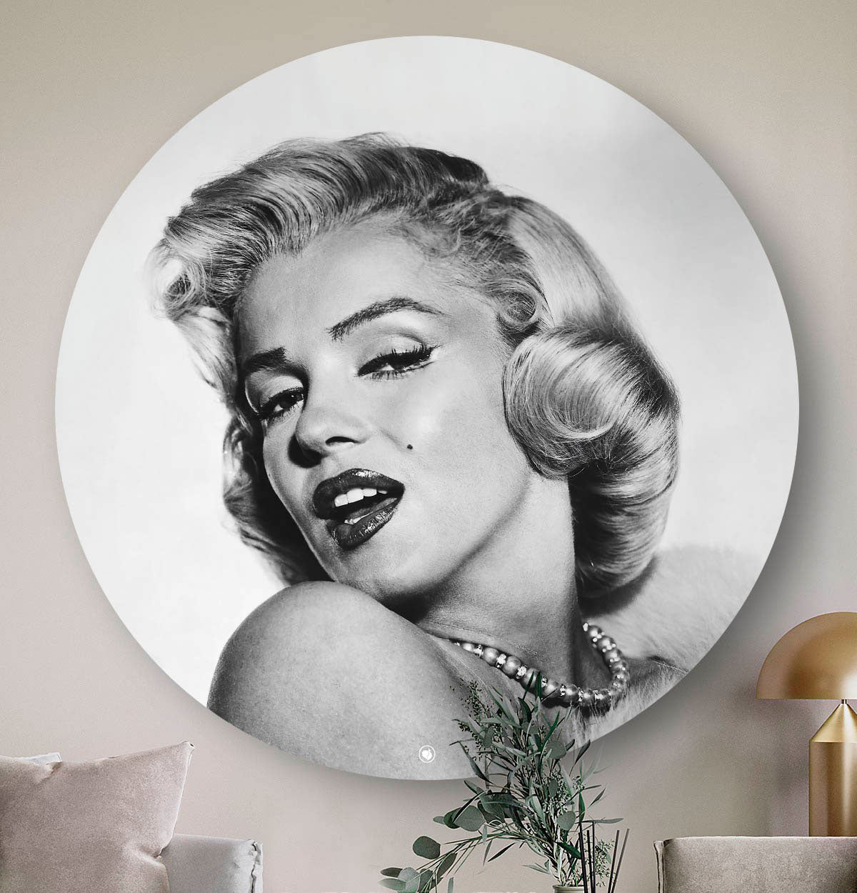 Wanddecoratie met Marilyn Monroe.
