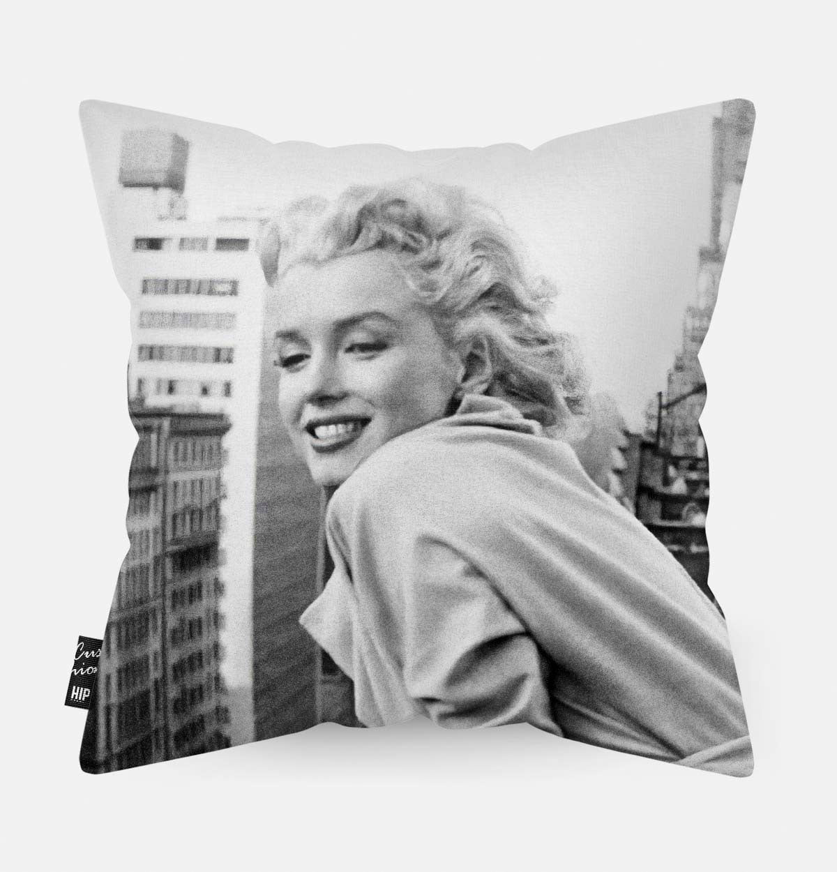 Sierkussen met een close up van Marilyn Monroe in New York