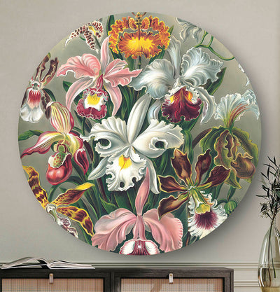 Wandcirkel met Orchidee erop Front