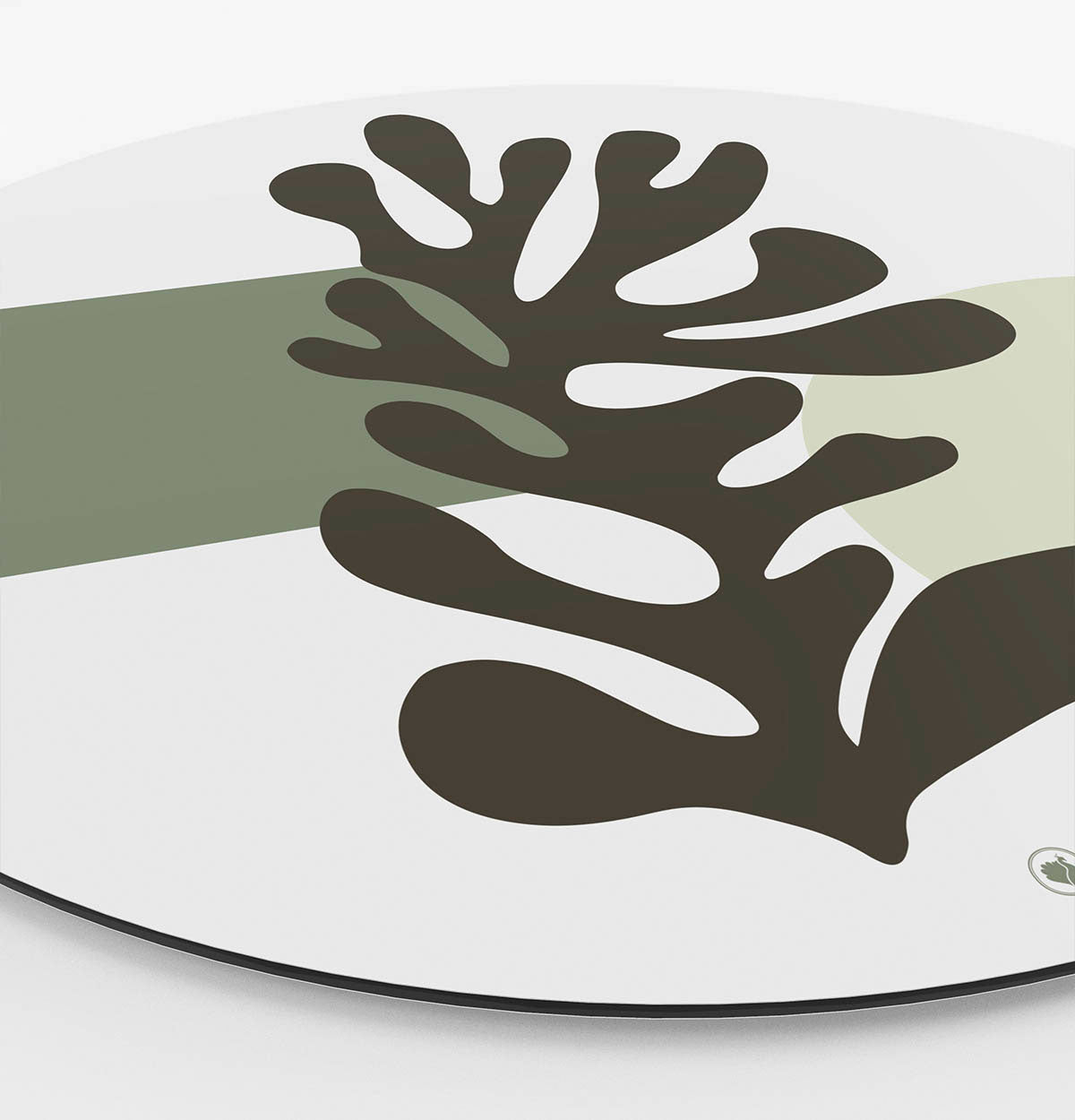 HIP ORGNL Fine Art Abstract Green Coral wandcirkel Side